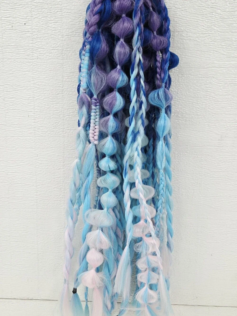 Handmade Synthetic Braid Hair Extensions - Blue/Purple rave Festival Dragon